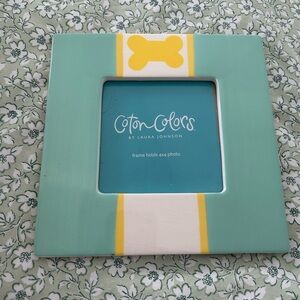 Coton Colors Teal and Yellow Dog Bone Frame